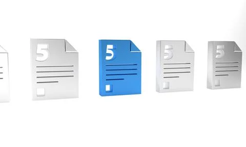 Blue Test or exam sheet icon isolated on white background. Test paper, exam.. Stock Illustration