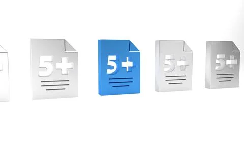 Blue Test or exam sheet icon isolated on white background. Test paper, exam.. Stock Illustration