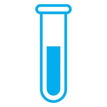 Blue test tube vector icon isolated on white background Stock Illustration