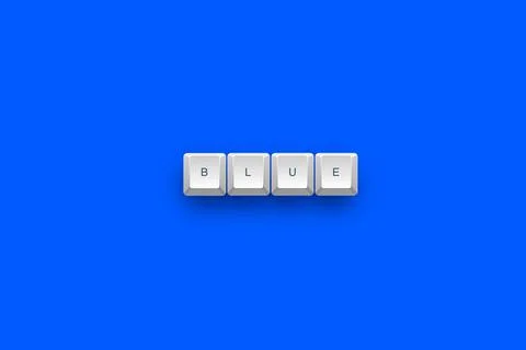 Blue text on a 3d keyboard button with shadow concept series Stock Illustration