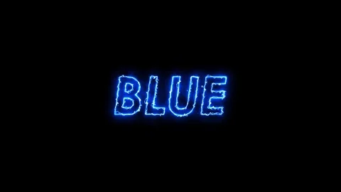 Blue text animated text word neon electric blue 4k looping Video stock 301937778