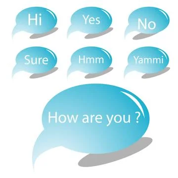 Blue text bubbles blue text bubbles, vector art illustration, for more tex... Stock Photos