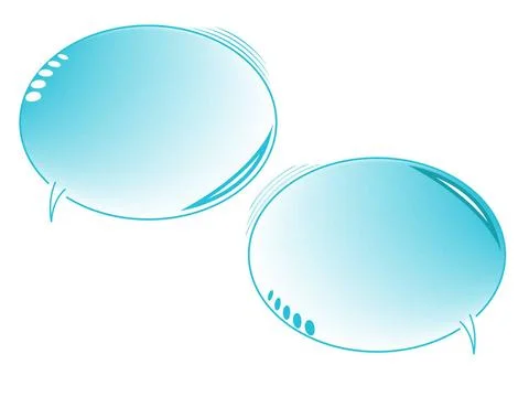 Blue text bubbles isolated on white blue text bubbles isolated on white ba... Foto stock