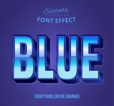 Blue text, editable font effect Stock Illustration