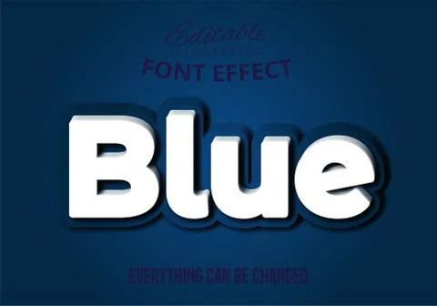 Blue text, editable font effect Stock Illustration