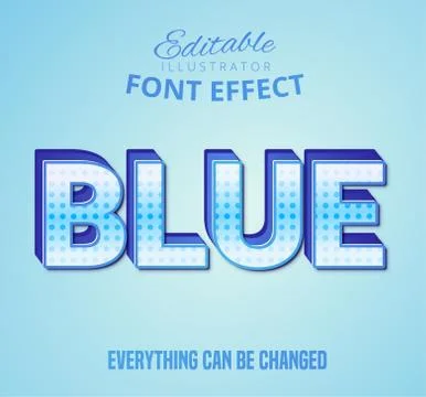 Blue text, editable text style Stock Illustration