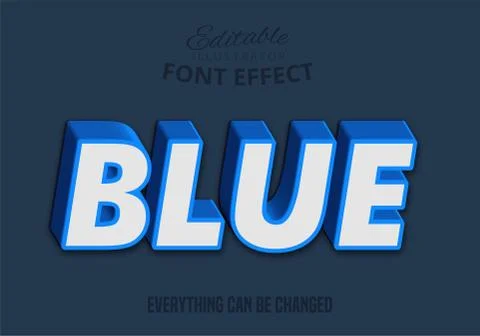 Blue text, editable text style Stock Illustration
