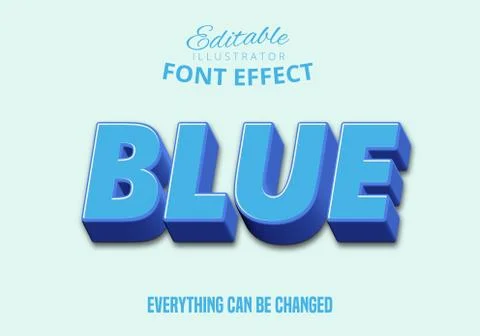 Blue text, editable text style Stock Illustration