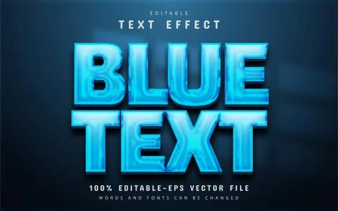 Blue text effect editable Stock Illustration
