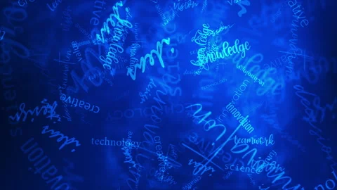 Blue Text of Innovation creative word cloud Stock Footage 173987064