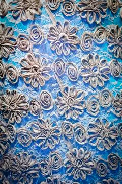 Blue textile background Stock Photos