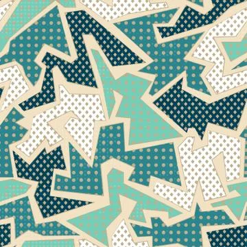 Blue textile geometric seamless pattern Stock Illustration