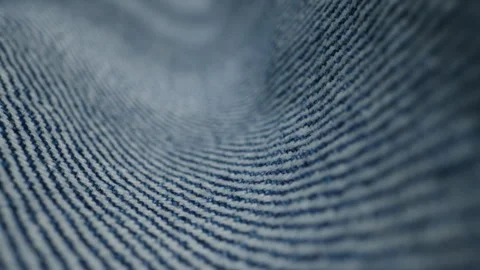 Blue textile jeans cloth texture close-up macro. Fashion fabric multicolor Stock Footage 285411026