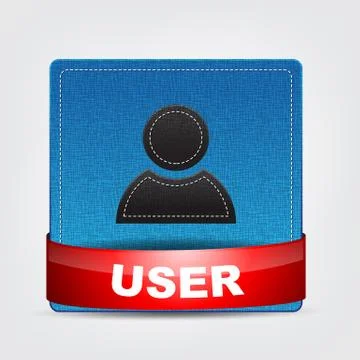 Blue textile user icon Stock Illustration