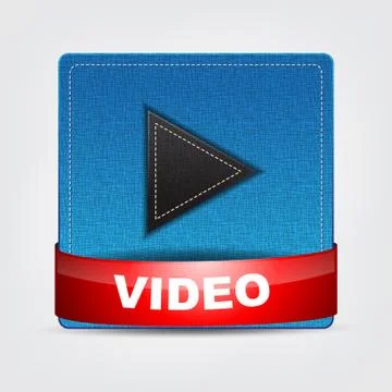 Blue textile video icon 스톡 일러스트