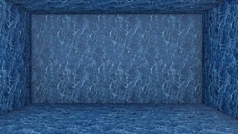 Blue Textured Grid Wall Interior Stock Footage 318956417