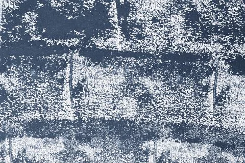Blue textured rough background block prints on fabric Stock Photos