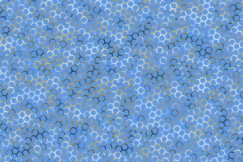 Blue textured surface with hexagon shapes and patterns Stock Photos