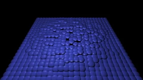Blue textured surface with raised bumps and ridges stretches across black backgr Stock Footage 328219440