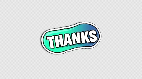 Blue Thanks Bubble Wiggle Sticker, Doodle Style Vidéo 321068016