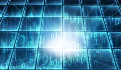 Blue theme cyberspace data room concept series 스톡 일러스트