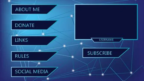 Blue theme, twitch panel overlay design Stock Illustration