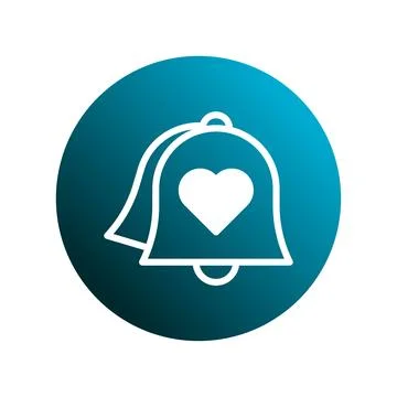 Blue themed notification bell icon representing love reminding users about .. Stock Illustration