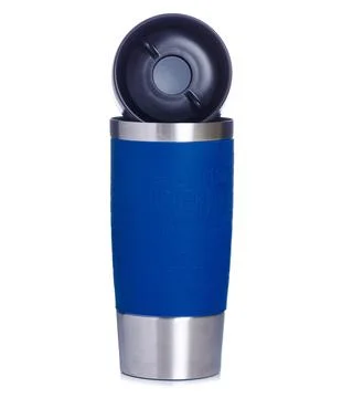 Blue thermo cup Stock Photos