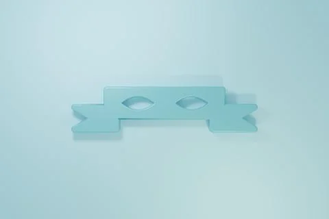 Blue Thief eye mask icon isolated on blue background. Minimalism concept. 3.. Stock Illustration