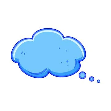 Blue thought bubble with dots representing thinking concept Stockillustratie