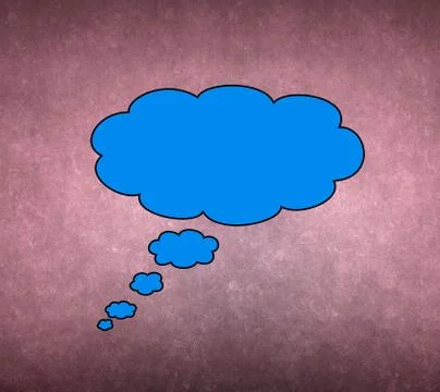 Blue thought bubble Stock Illustration