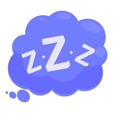 Blue thought bubble showing zzz symbol for sleeping Stock Illustration