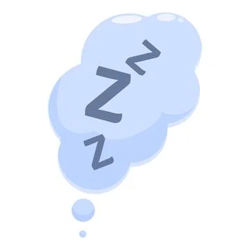 Blue thought bubble showing zzz symbol for sleep Stock Illustration