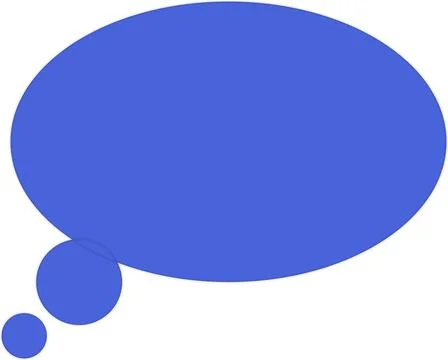 Blue thought bubble speech icon Stock Illustration