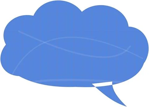 Blue thought cloud with speech bubble icon Stock Illustration