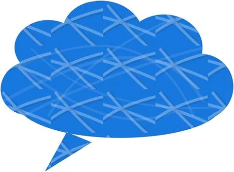 Blue thought cloud with speech bubble icon Stock Illustration