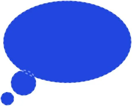 Blue thought speech bubble icon Stock Illustration