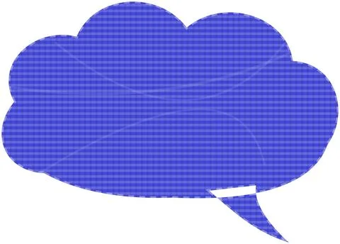 Blue thought speech bubble icon Stock Illustration