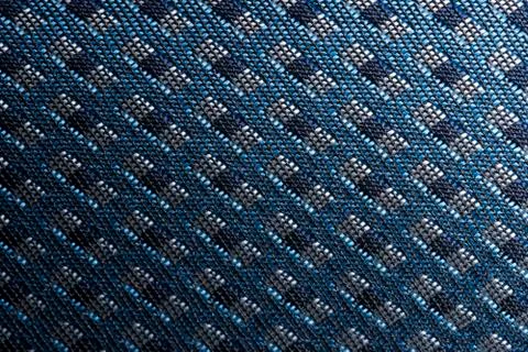 Blue thread fabric pattern macro closeup Foto stock