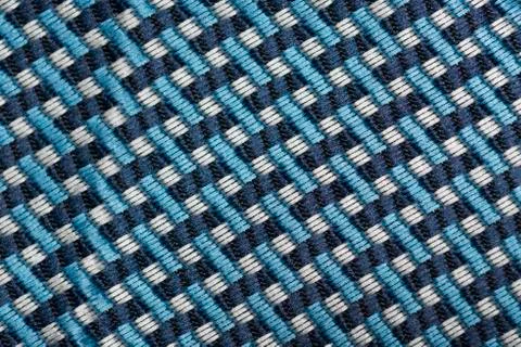 Blue thread fabric pattern macro closeup Foto stock