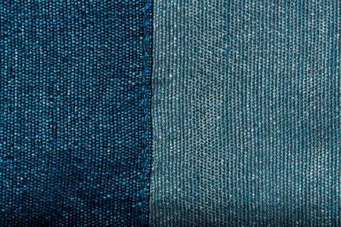 Blue thread fabric pattern macro closeup Foto stock