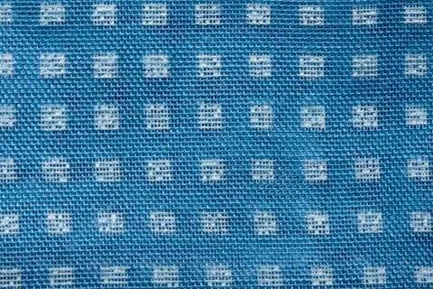 Blue thread fabric pattern macro closeup Foto stock
