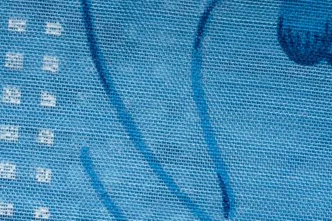 Blue thread fabric pattern macro closeup Foto stock