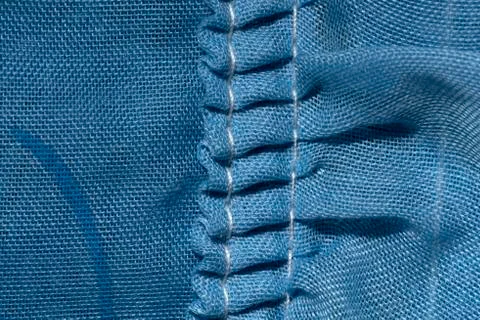 Blue thread fabric pattern macro closeup Foto stock