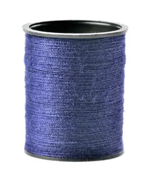 Blue thread spool isolated on white background Stock Photos