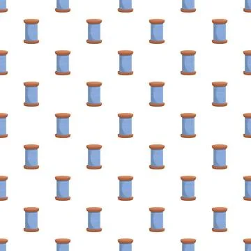 Blue thread spools creating seamless craft pattern Stock Illustration