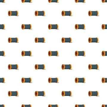 Blue thread spools creating seamless textile pattern Illustrazione stock