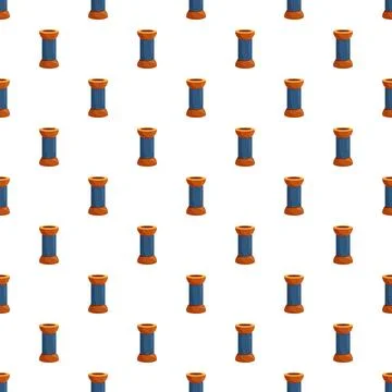 Blue thread spools creating seamless craft pattern Stock Illustration