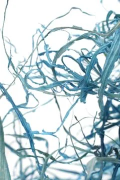 Blue threads abstraction on white background Foto stock