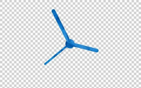 Blue three-bladed propeller icon on white background Stock Photos